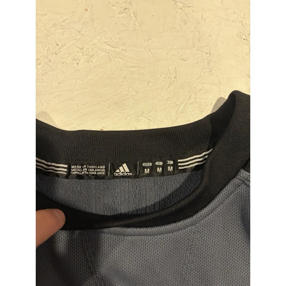 Adidas Crewneck Sweatshirt Football Gray Black Mens Medium‎ Pullover O89270